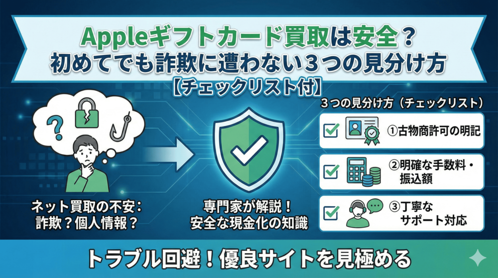 Appleギフトカード買取は安全？初めてでも詐欺に遭わない3つの見分け方